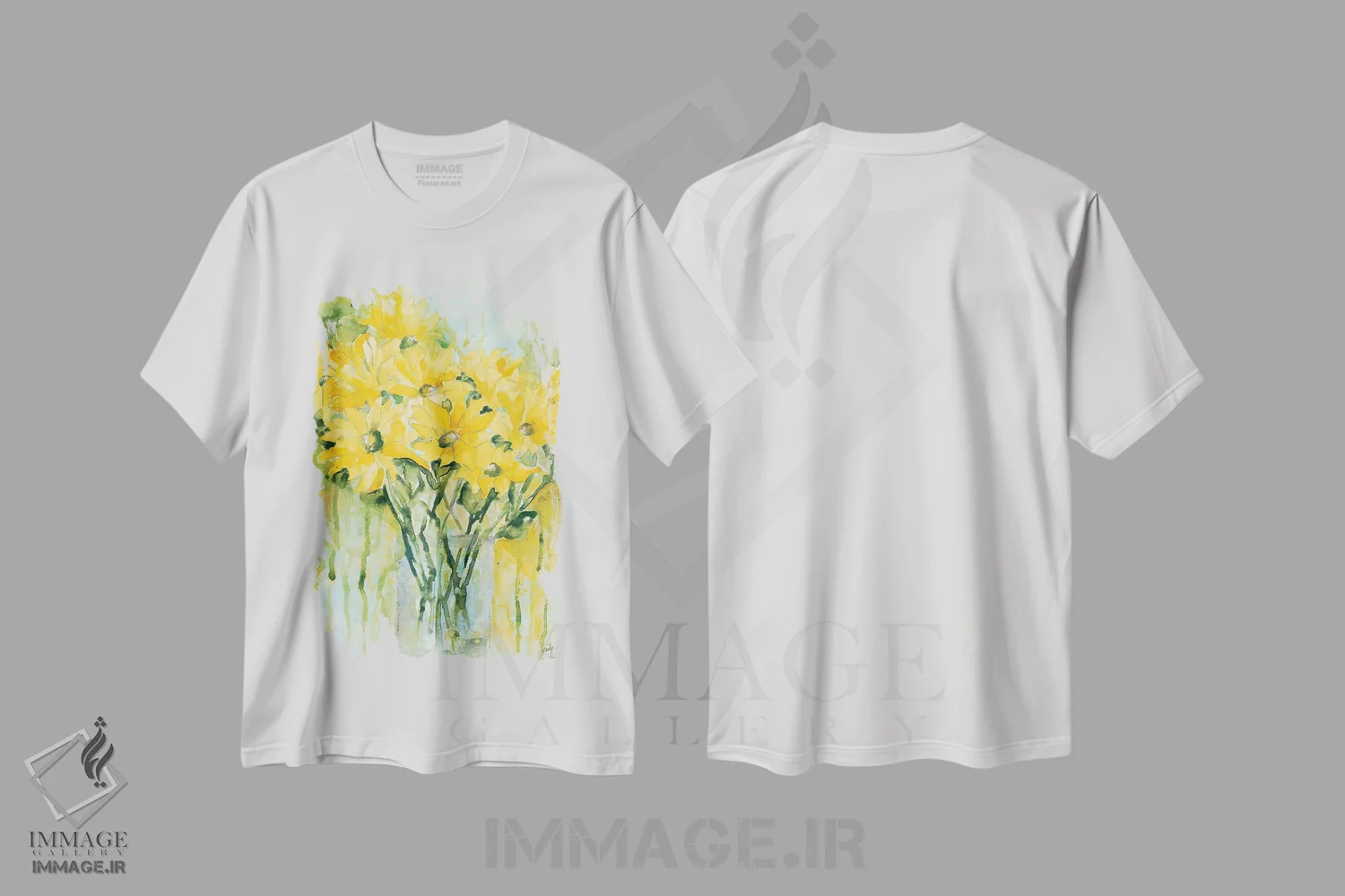تیشرت سفید طرح دار گلدان شادی، دکور معاصر اثر جنیفر هولدن | فروشگاه ایماژ