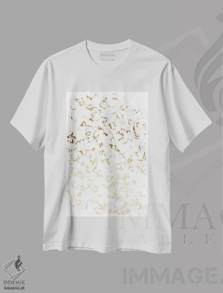 تیشرت سفید طرح دار گل های یاقوت کبود، تزئینی اثر ژان کلی | immage.ir