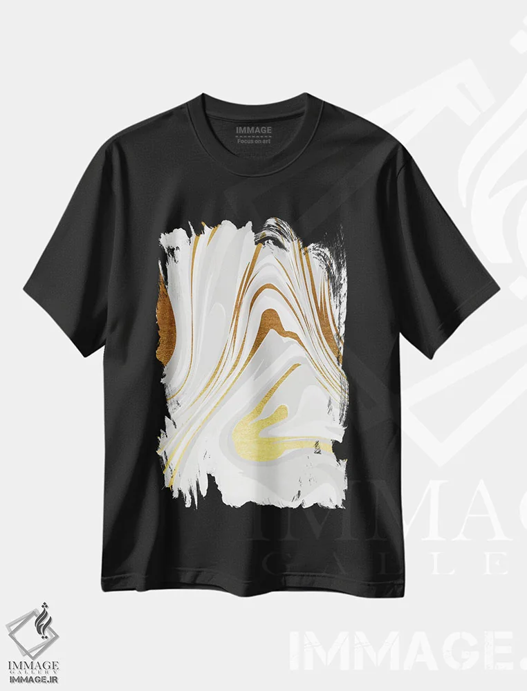 تیشرت مشکی طرح دار ترازو ۲ اثر ژان کلی | فروشگاه ایماژ