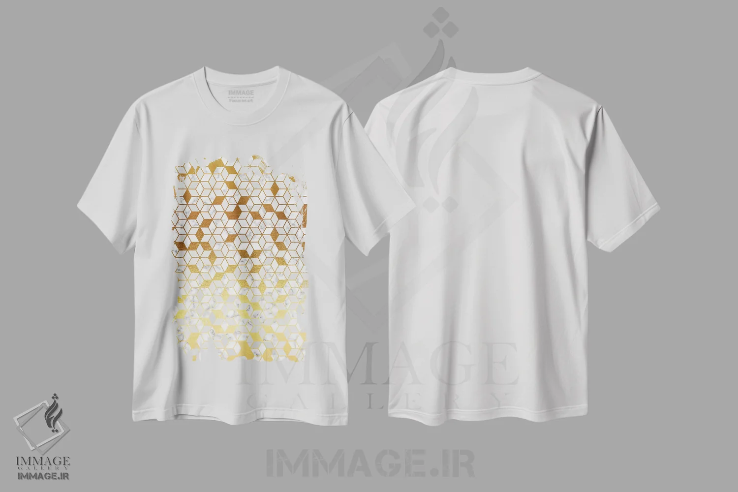 تیشرت سفید طرح دار ترازو ۳، آبستره اثر ژان کلی | فروشگاه ایماژ