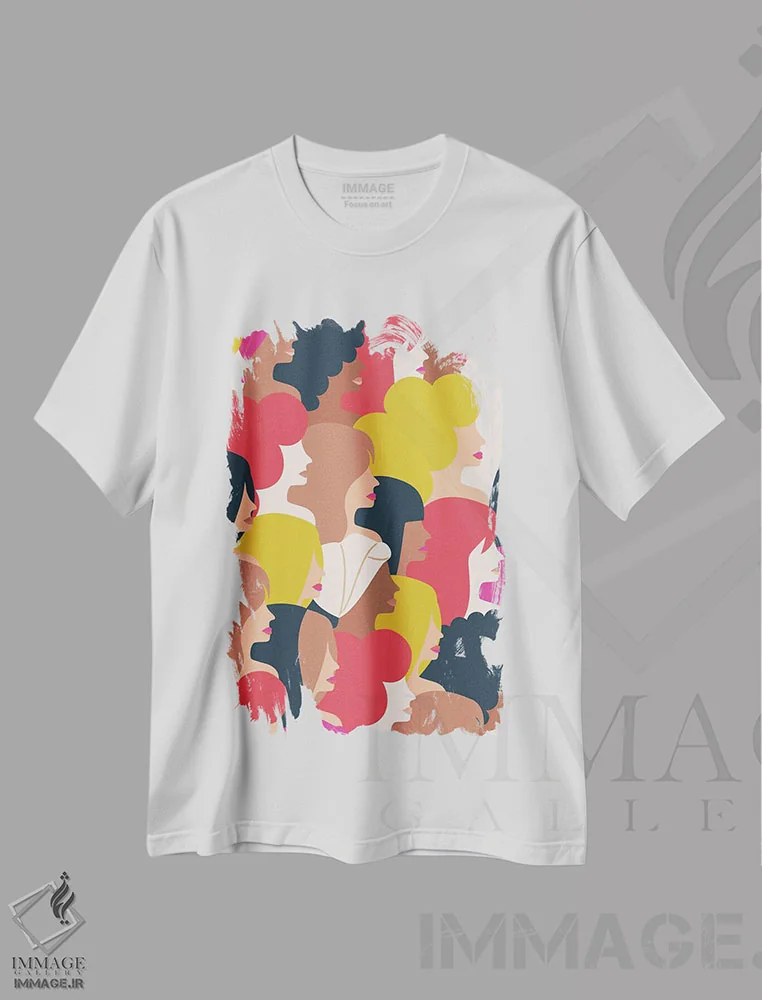 تیشرت سفید طرح دار تنوع زمینی، هنر دیجیتال اثر ژان کلی | immage.ir
