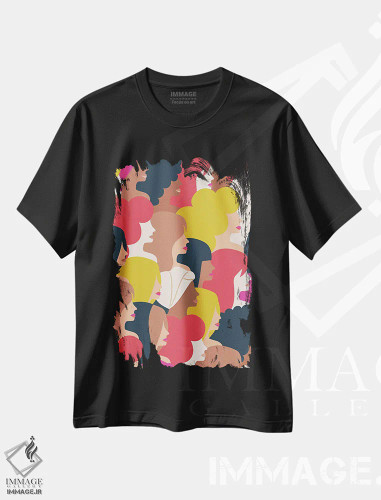 تیشرت مشکی طرح دار تنوع زمینی، هنر دیجیتال اثر ژان کلی | فروشگاه ایماژ