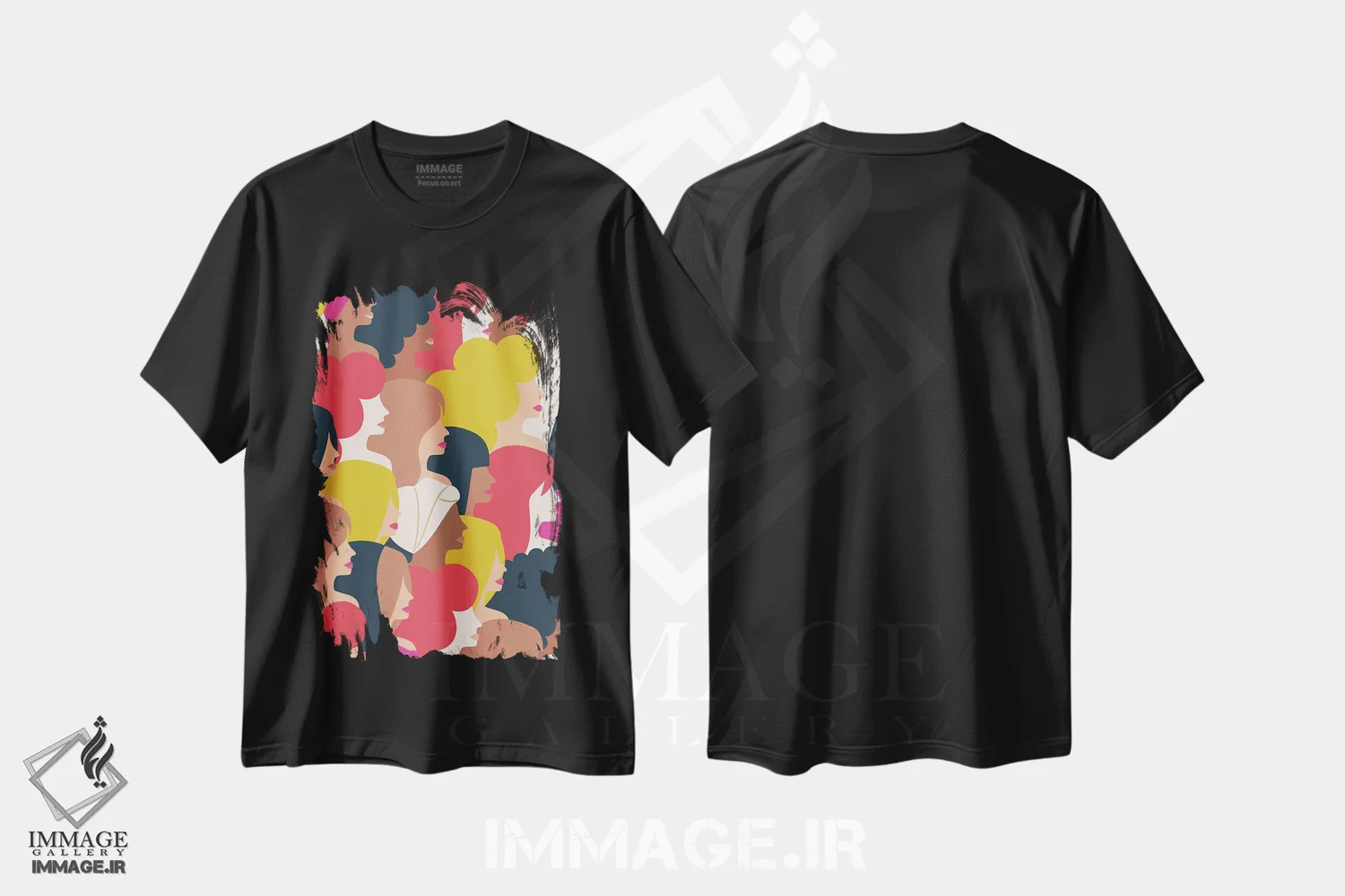 تیشرت مشکی طرح دار تنوع زمینی، هنر دیجیتال اثر ژان کلی | فروشگاه ایماژ
