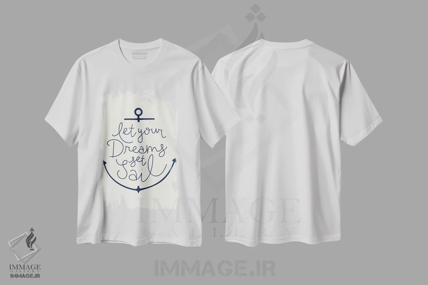 تیشرت سفید طرح دار دریایی ۲، دکور ساحلی اثر ژان کلی | فروشگاه ایماژ
