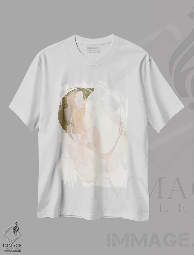 تیشرت سفید طرح دار حرکت سنبل ۲ اثر جون اریکا وس | فروشگاه ایماژ