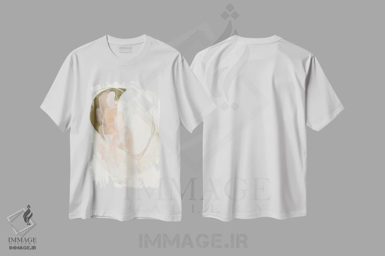 تیشرت سفید طرح دار حرکت سنبل ۲ اثر جون اریکا وس | فروشگاه ایماژ
