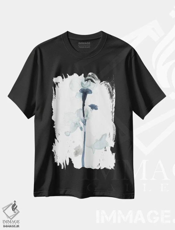 تیشرت مشکی طرح دار شکوفه های نیمه شب ۱، آبستره اثر جون اریکا وس | immage.ir