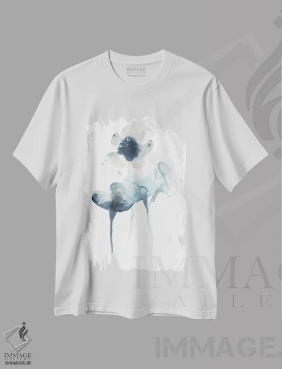 تیشرت سفید طرح دار شکوفه های نیمه شب ۲، آبستره اثر جون اریکا وس | immage.ir