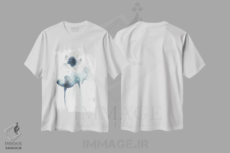 تیشرت سفید طرح دار شکوفه های نیمه شب ۲، آبستره اثر جون اریکا وس | immage.ir