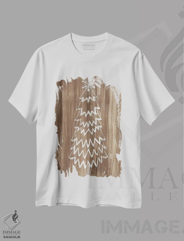 تیشرت سفید طرح دار سرزمین چوب انباری ۸، تزئینی اثر جون اریکا وس | فروشگاه ایماژ