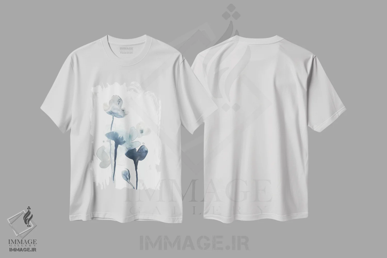 تیشرت سفید طرح دار شکوفه های نیمه شب ۴، آبستره اثر جون اریکا وس | immage.ir