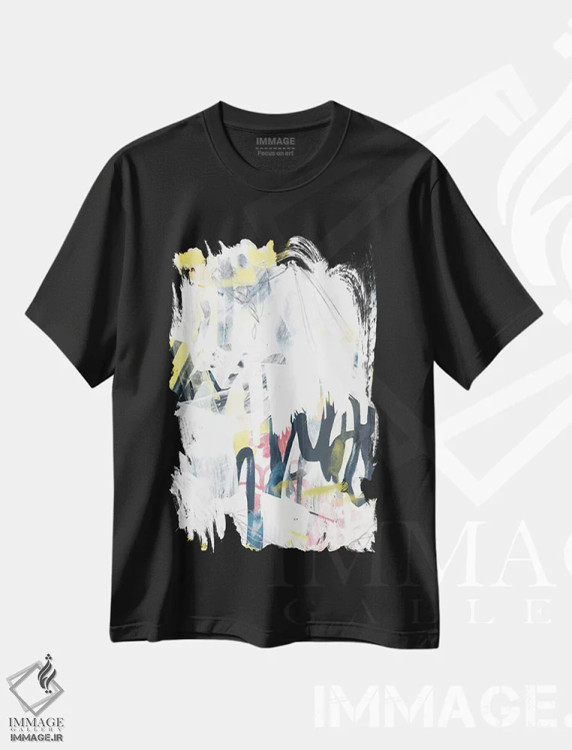 تیشرت مشکی طرح دار گرافیتی شاعرانه ۱ اثر جون اریکا وس | فروشگاه ایماژ