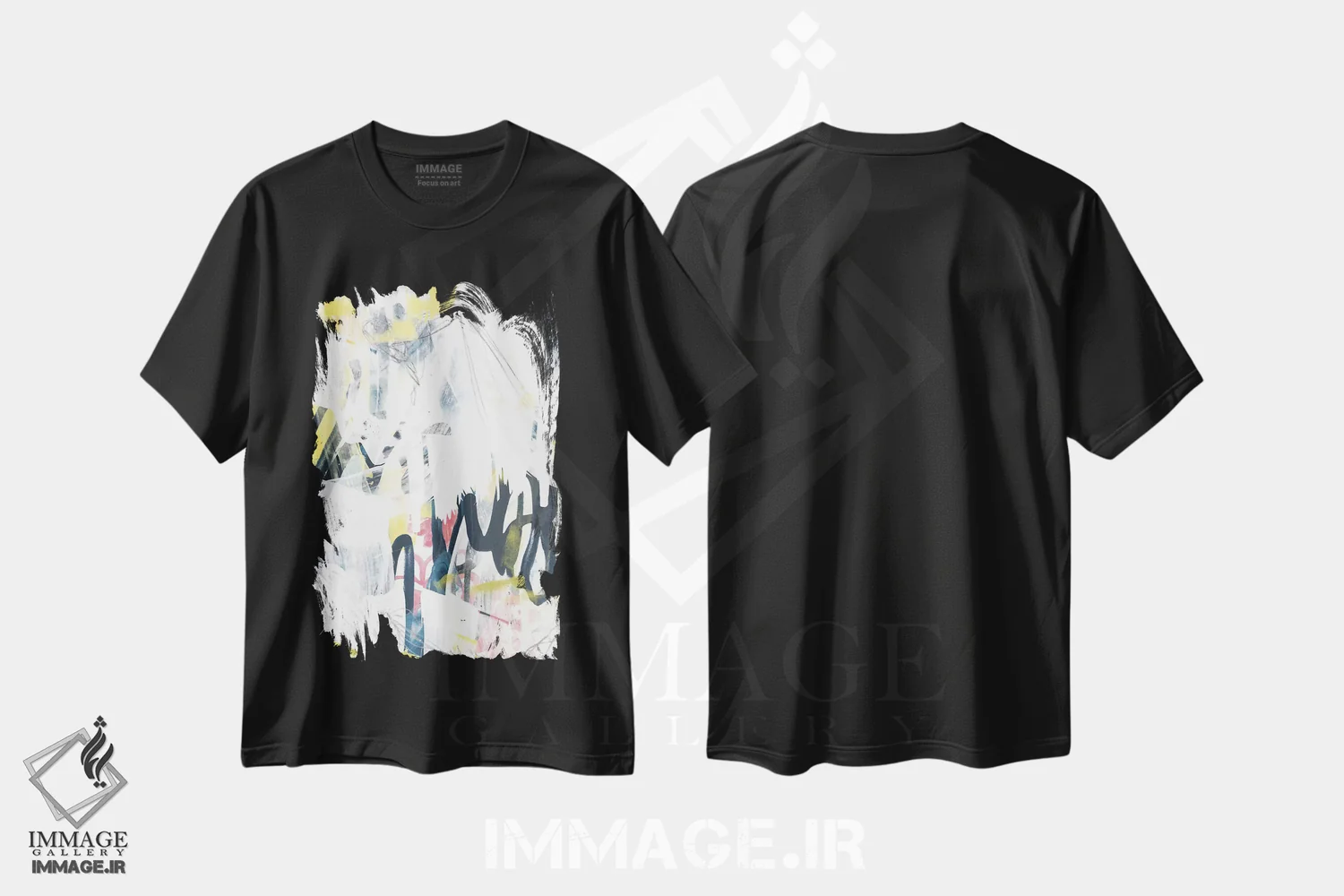 تیشرت مشکی طرح دار گرافیتی شاعرانه ۱ اثر جون اریکا وس | فروشگاه ایماژ