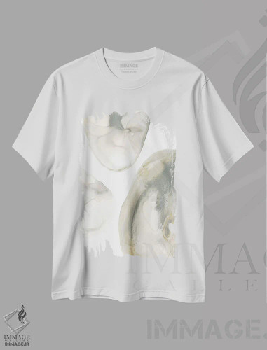تیشرت سفید طرح دار ژئود طبیعی ۱، آبستره اثر جون اریکا وس | فروشگاه ایماژ
