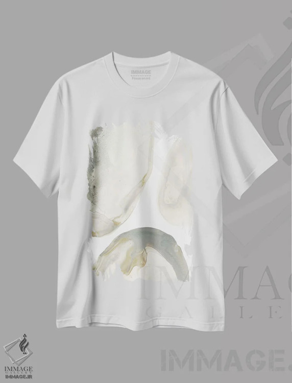 تیشرت سفید طرح دار ژئود طبیعی ۲، آبستره اثر جون اریکا وس | immage.ir