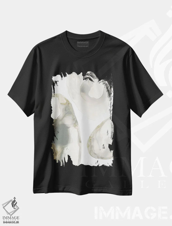 تیشرت مشکی طرح دار ژئود طبیعی ۳، آبستره اثر جون اریکا وس | immage.ir