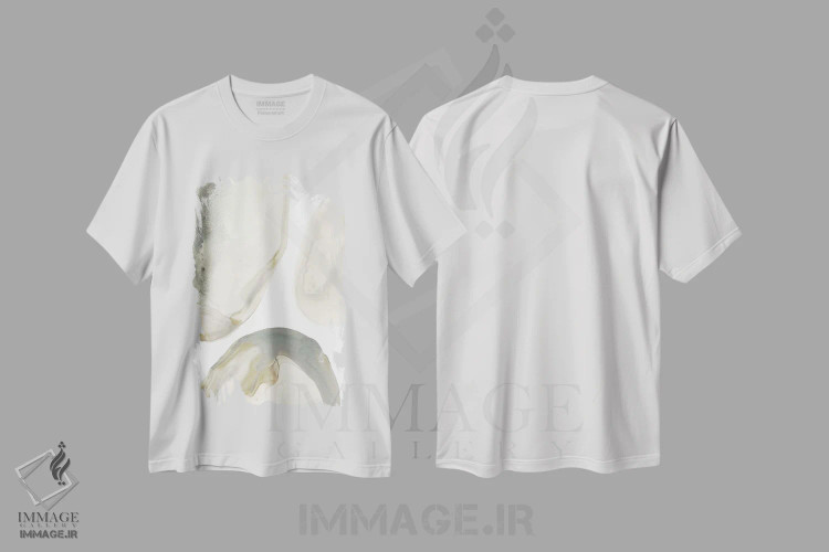 تیشرت سفید طرح دار ژئود طبیعی ۲، آبستره اثر جون اریکا وس | immage.ir