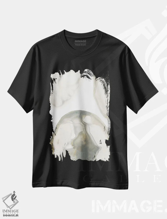 تیشرت مشکی طرح دار ژئود طبیعی ۴، آبستره اثر جون اریکا وس | فروشگاه ایماژ