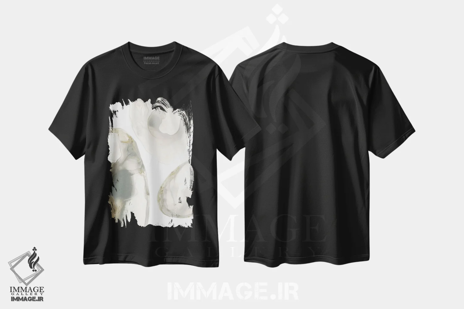 تیشرت مشکی طرح دار ژئود طبیعی ۳، آبستره اثر جون اریکا وس | immage.ir