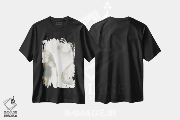 تیشرت مشکی طرح دار ژئود طبیعی ۳، آبستره اثر جون اریکا وس | immage.ir