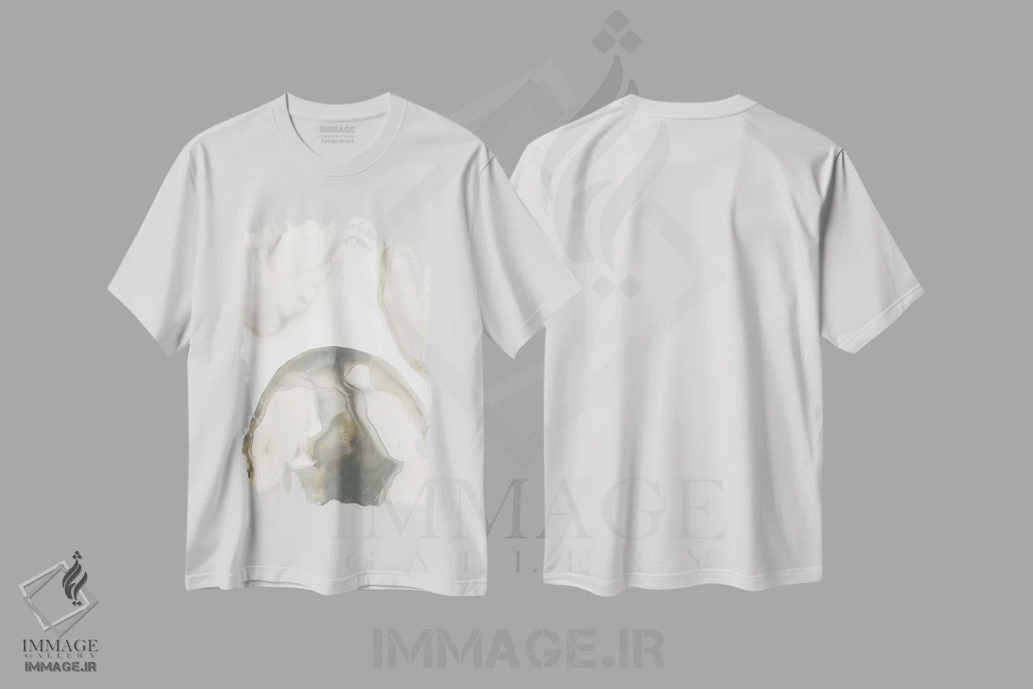 تیشرت سفید طرح دار ژئود طبیعی ۴، آبستره اثر جون اریکا وس | immage.ir