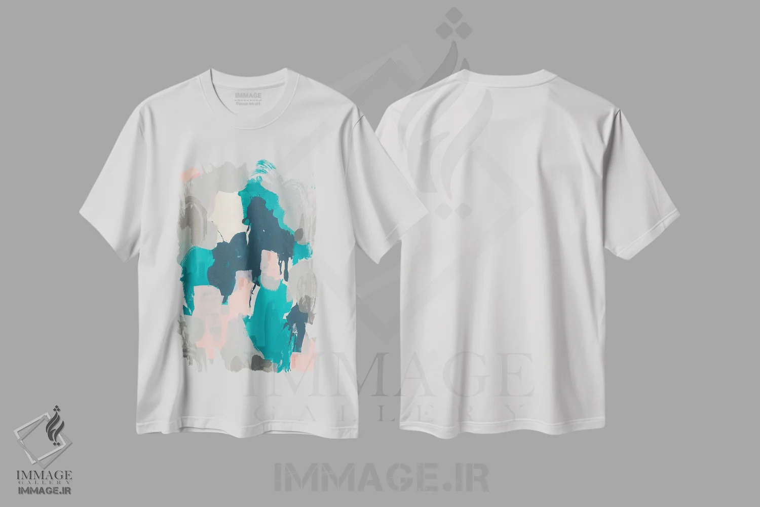 تیشرت سفید طرح دار آواز آسمان یک، آبستره اثر جون اریکا وس | immage.ir