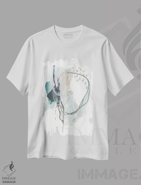 تیشرت سفید طرح دار واکنش نیرو یک اثر جون اریکا وس | فروشگاه ایماژ