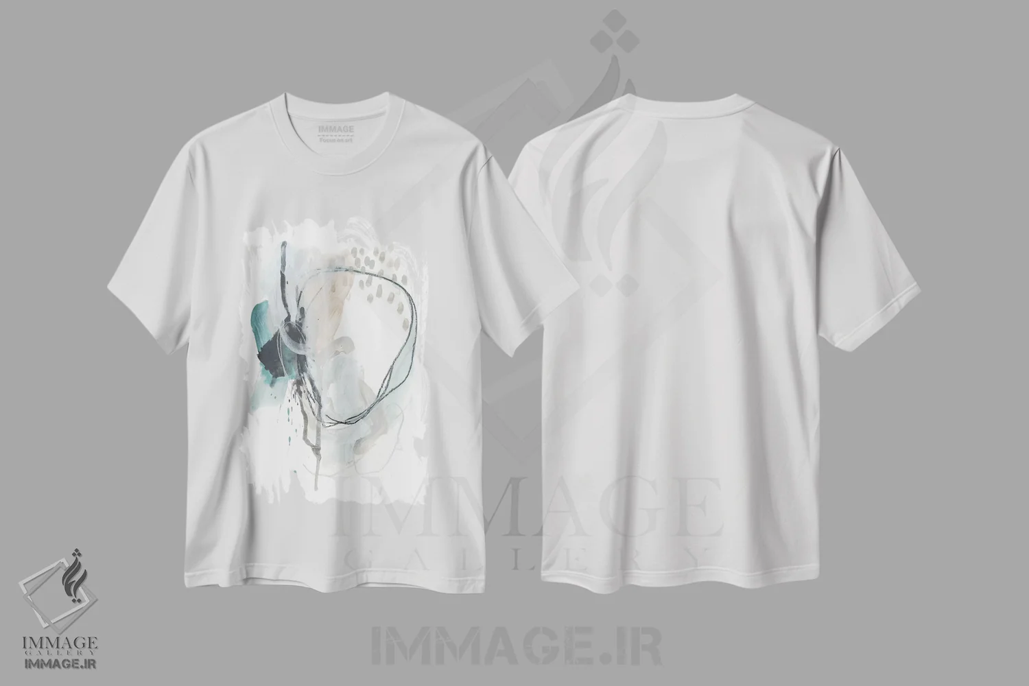 تیشرت سفید طرح دار واکنش نیرو یک اثر جون اریکا وس | فروشگاه ایماژ