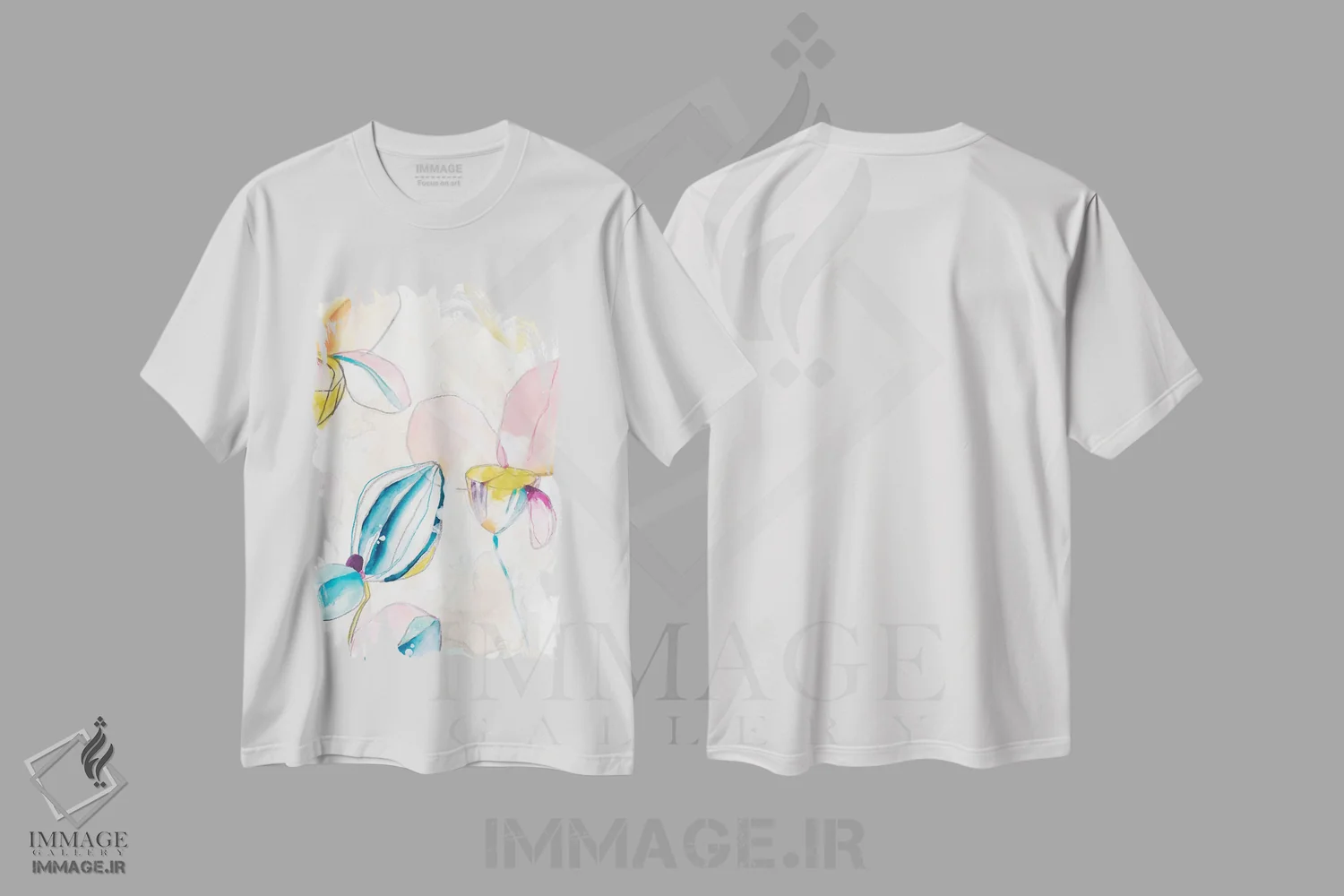 تیشرت سفید طرح دار پاشش باغ یک، آبستره اثر جون اریکا وس | immage.ir