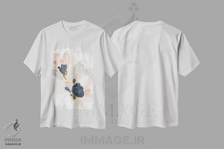 تیشرت سفید طرح دار تصویر دسته گل یک، دکور معاصر اثر جون اریکا وس | immage.ir