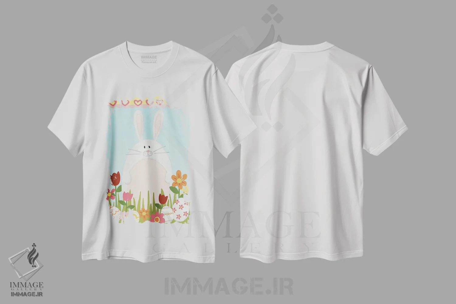 تیشرت سفید طرح دار شیرینی های عید پاک دو اثر جون اریکا وس | فروشگاه ایماژ