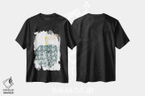 تیشرت مشکی طرح دار میوهٔ بریده از کاغذ دو، تزئینی اثر جون اریکا وس | immage.ir