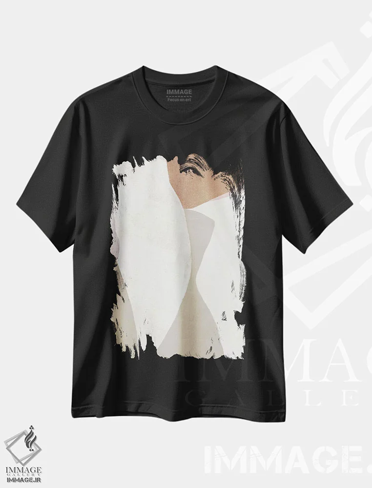 تیشرت مشکی طرح دار اشکال سمفونیک هفت اثر جون اریکا وس | فروشگاه ایماژ