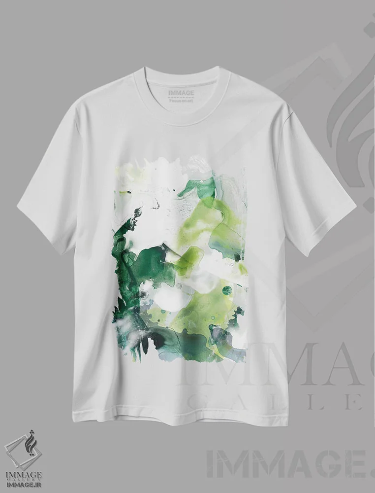 تیشرت سفید طرح دار سنگ مرمر جنگلی دو اثر جون اریکا وس | immage.ir