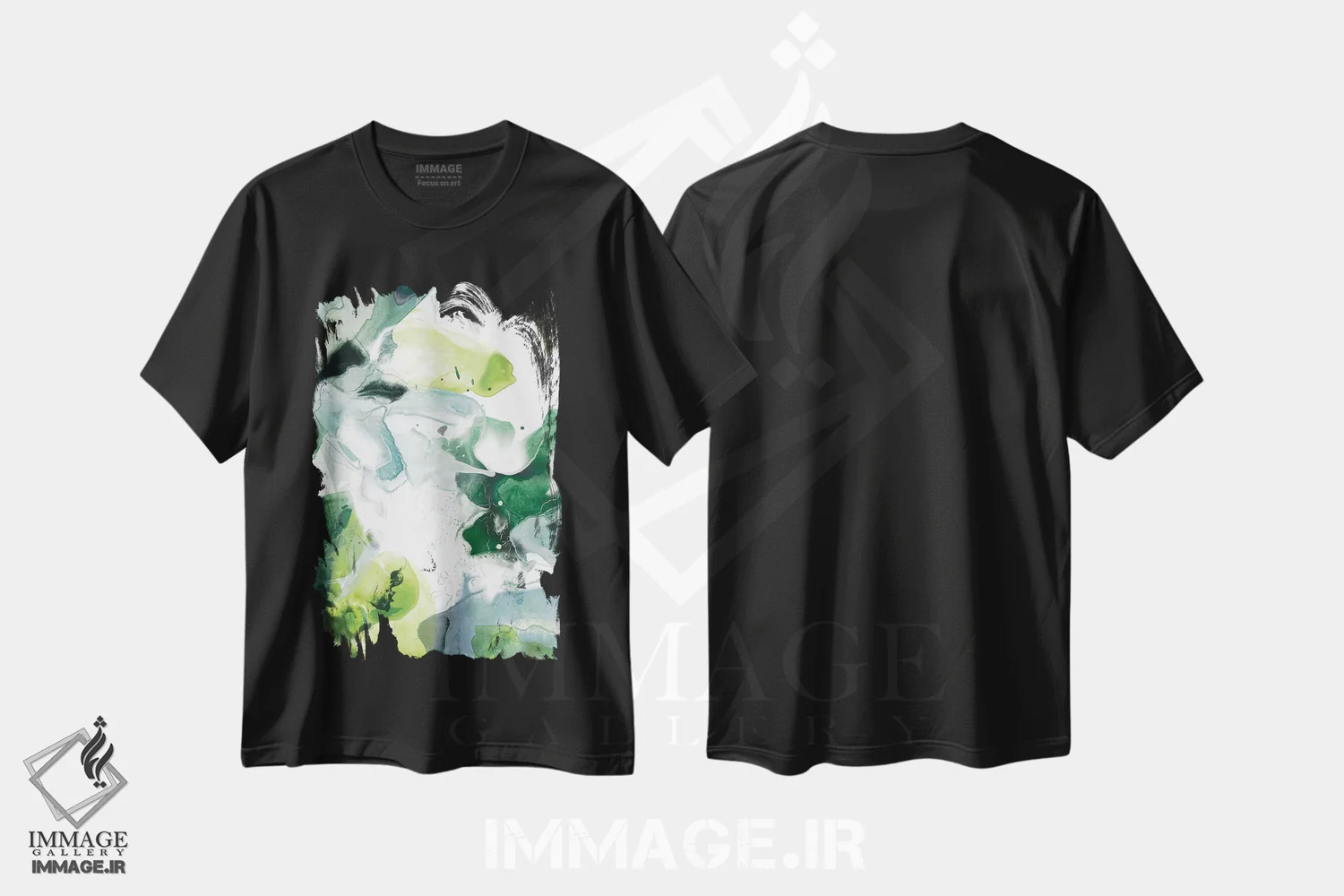تیشرت مشکی طرح دار سنگ مرمر جنگلی یک اثر جون اریکا وس | immage.ir