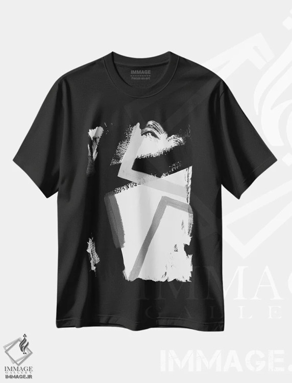 تیشرت مشکی طرح دار تپش زاویه دار یک اثر جون اریکا وس | immage.ir