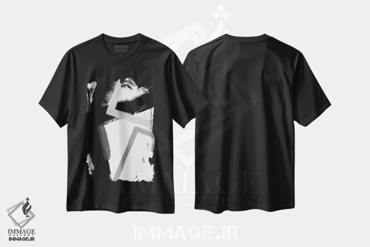 تیشرت مشکی طرح دار تپش زاویه دار یک اثر جون اریکا وس | immage.ir