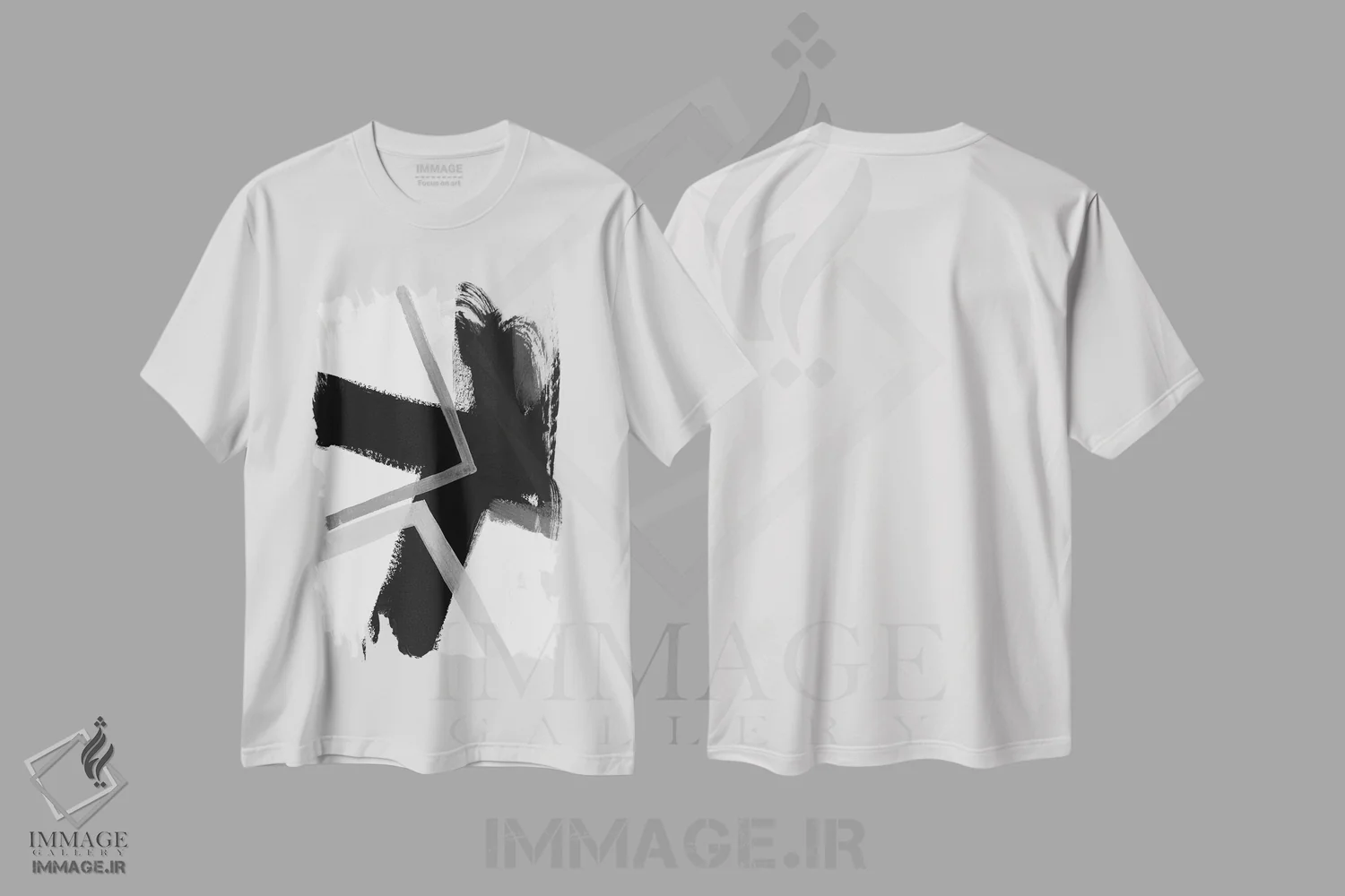 تیشرت سفید طرح دار تپش زاویه دار دو اثر جون اریکا وس | immage.ir