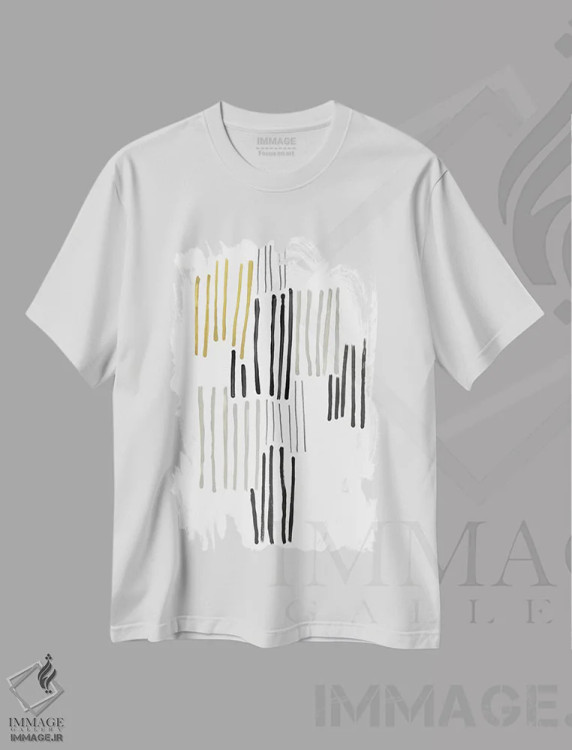 تیشرت سفید طرح دار خطوط انرژی زمینی ۴ اثر جون اریکا وس | immage.ir