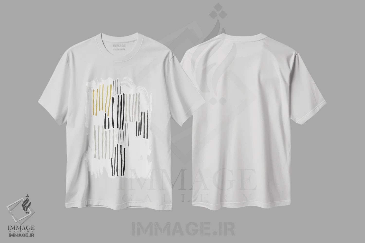 تیشرت سفید طرح دار خطوط انرژی زمینی ۴ اثر جون اریکا وس | immage.ir