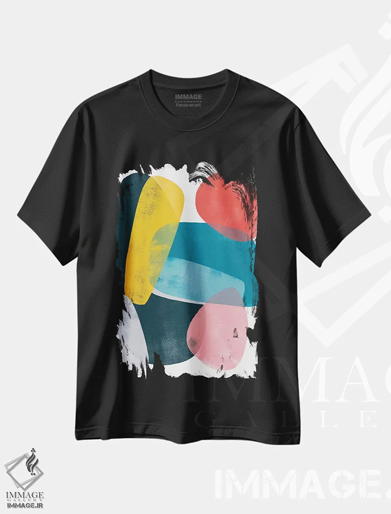 تیشرت مشکی طرح دار عنصر مداری ۱ اثر جون اریکا وس | immage.ir