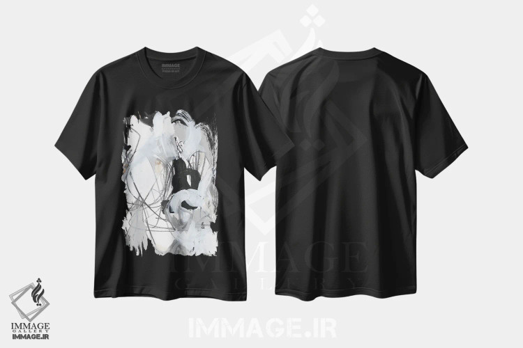 تیشرت مشکی طرح دار نخ های درهم تنیده ۳ اثر جون اریکا وس | immage.ir