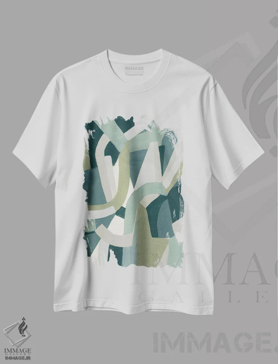 تیشرت سفید طرح دار پازل سنگ آهک ۱ اثر جون اریکا وس | فروشگاه ایماژ