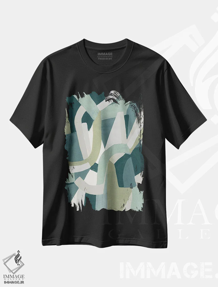 تیشرت مشکی طرح دار پازل سنگ آهک ۱ اثر جون اریکا وس | immage.ir