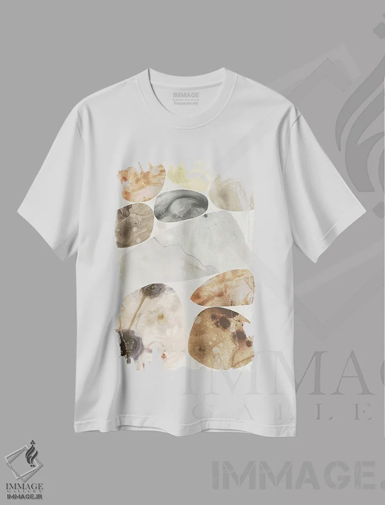 تیشرت سفید طرح دار موزاییک سنگی ۲ اثر جون اریکا وس | immage.ir