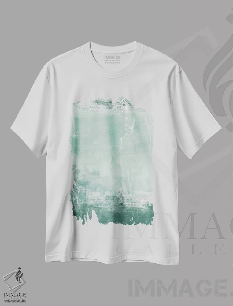 تیشرت سفید طرح دار پاتین ساحلی ۱ اثر جون اریکا وس | immage.ir