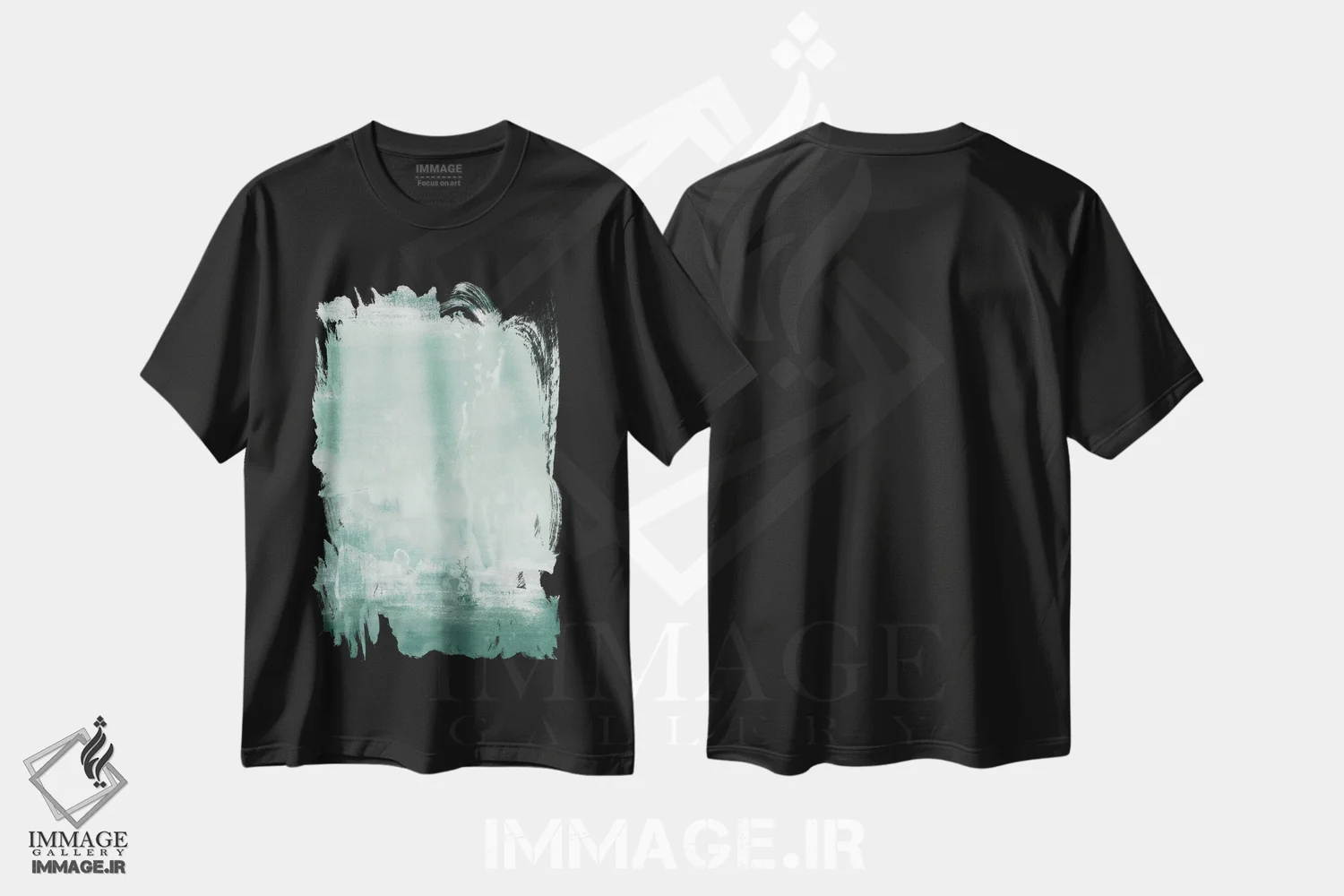 تیشرت مشکی طرح دار پاتین ساحلی ۱ اثر جون اریکا وس | فروشگاه ایماژ