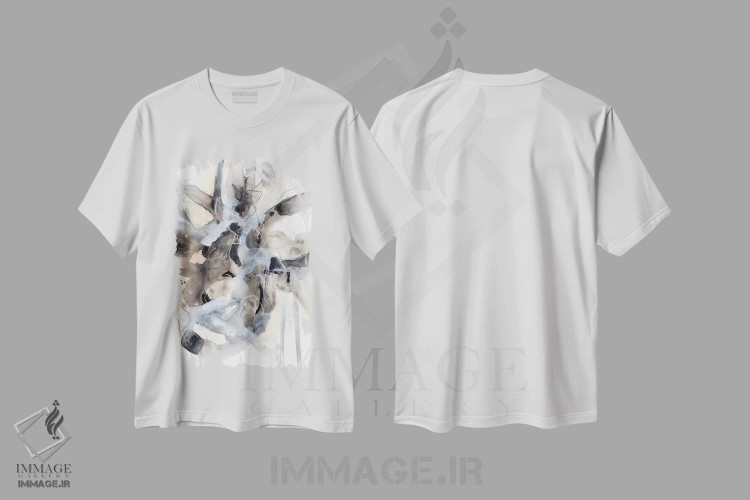 تیشرت سفید طرح دار طوفان الکترونی ۲ اثر جون اریکا وس | immage.ir