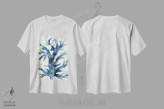 تیشرت سفید طرح دار مرجان مایع ۳، آبستره اثر جون اریکا وس | فروشگاه ایماژ