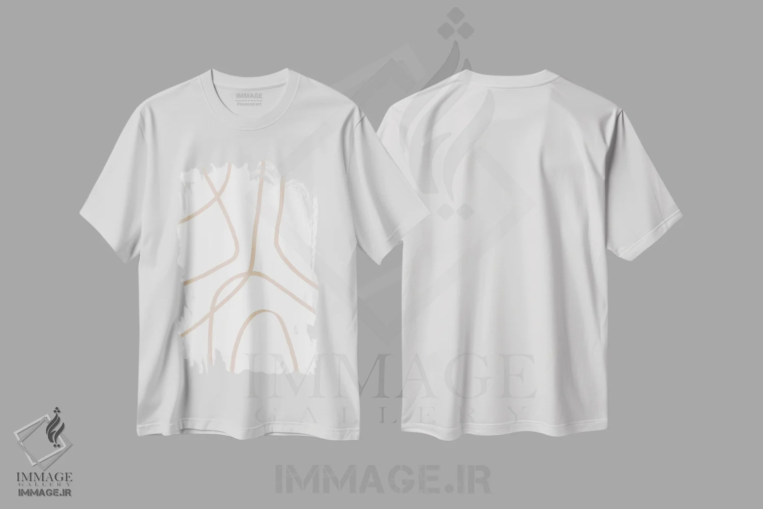 تیشرت سفید طرح دار خطوط تمیز ۴ اثر جون اریکا وس | immage.ir